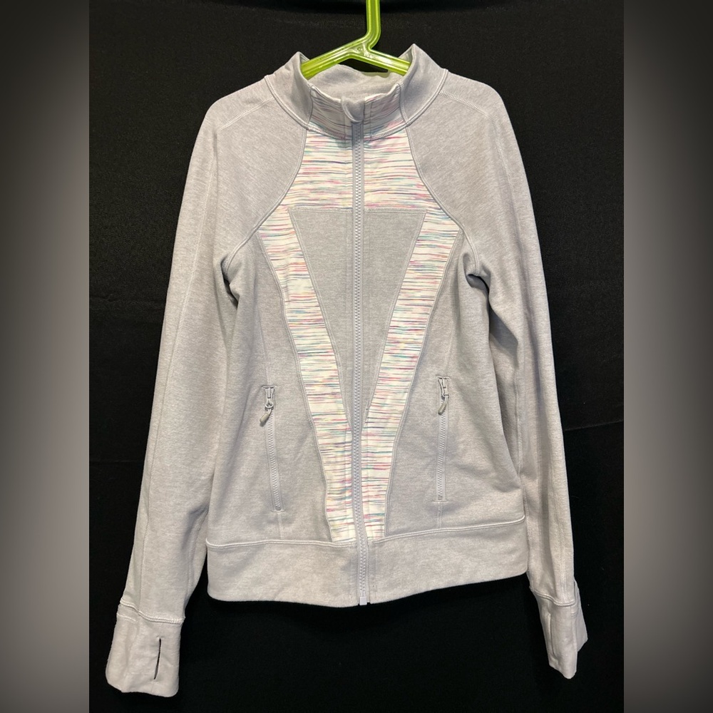 Ivivva By Lululemon Heather Grey Jacket Size 12 Heather Gray White Pink